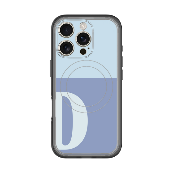 スリムプロテクションプレミアムケース with MagSafe［ オリジナル - initial two tone - D blue ］