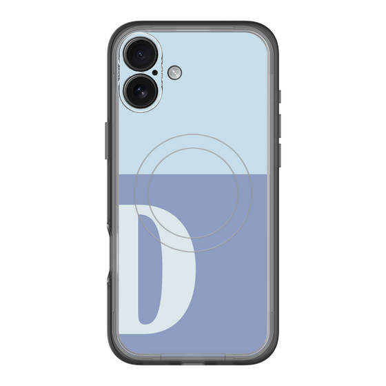スリムプロテクションプレミアムケース with MagSafe［ オリジナル - initial two tone - D blue ］