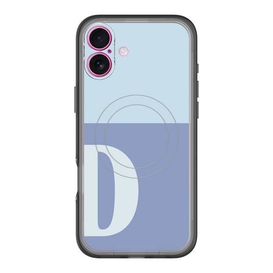 スリムプロテクションプレミアムケース with MagSafe［ オリジナル - initial two tone - D blue ］