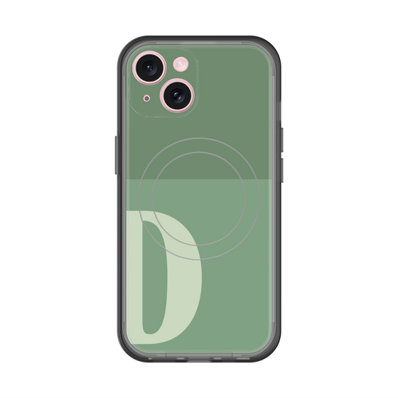 スリムプロテクションプレミアムケース with MagSafe［ オリジナル - initial two tone - D green ］