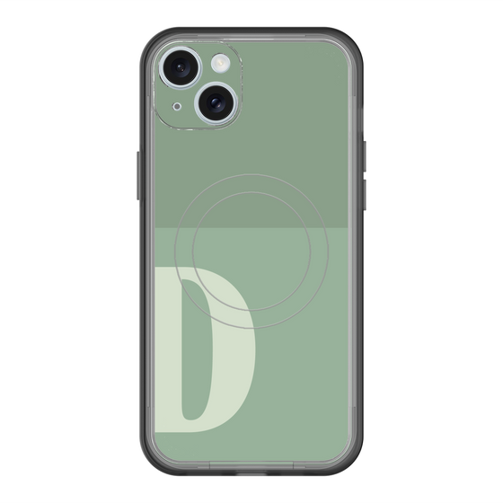 スリムプロテクションプレミアムケース with MagSafe［ オリジナル - initial two tone - D green ］