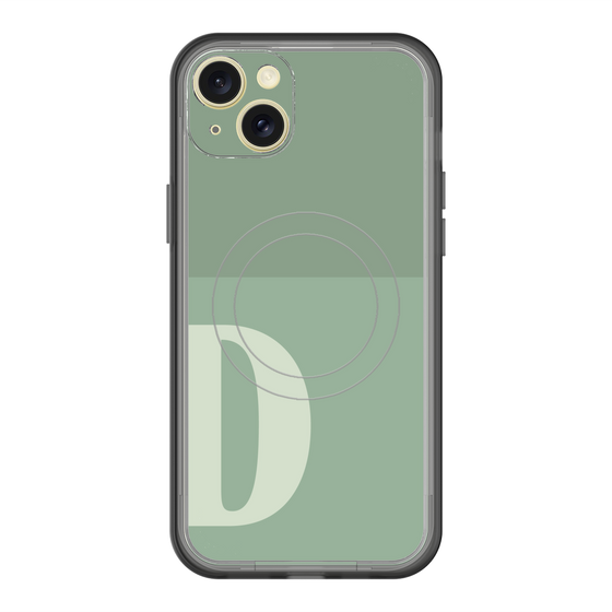 スリムプロテクションプレミアムケース with MagSafe［ オリジナル - initial two tone - D green ］