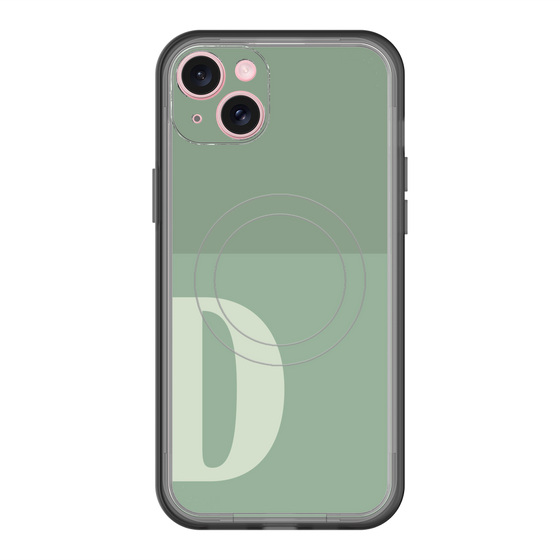 スリムプロテクションプレミアムケース with MagSafe［ オリジナル - initial two tone - D green ］