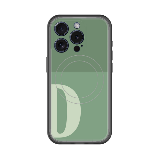 スリムプロテクションプレミアムケース with MagSafe［ オリジナル - initial two tone - D green ］