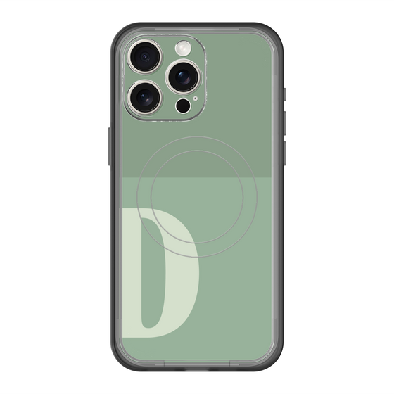 スリムプロテクションプレミアムケース with MagSafe［ オリジナル - initial two tone - D green ］