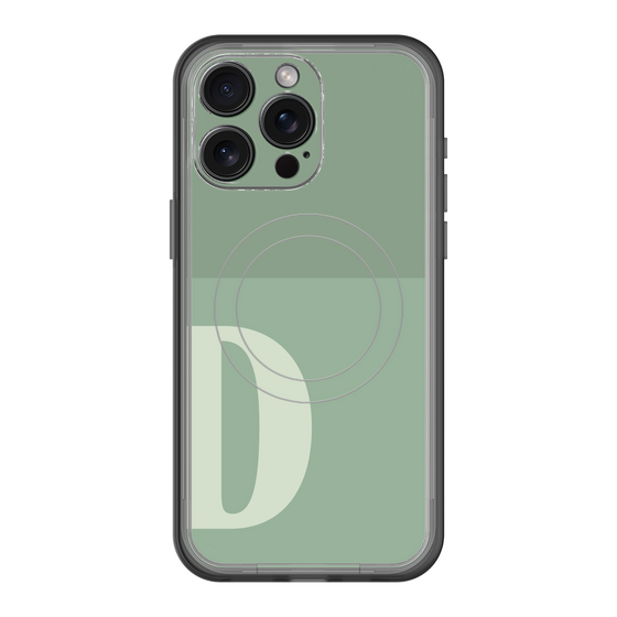 スリムプロテクションプレミアムケース with MagSafe［ オリジナル - initial two tone - D green ］
