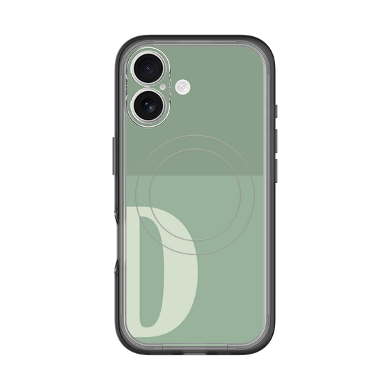 スリムプロテクションプレミアムケース with MagSafe［ オリジナル - initial two tone - D green ］