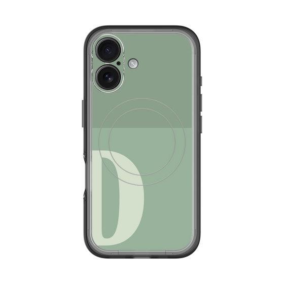 スリムプロテクションプレミアムケース with MagSafe［ オリジナル - initial two tone - D green ］