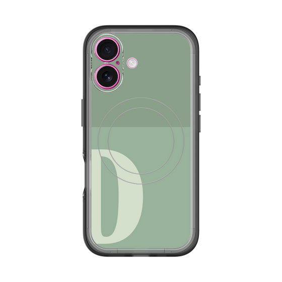 スリムプロテクションプレミアムケース with MagSafe［ オリジナル - initial two tone - D green ］