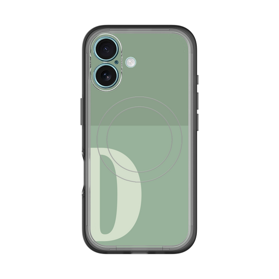スリムプロテクションプレミアムケース with MagSafe［ オリジナル - initial two tone - D green ］