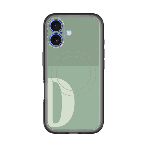 スリムプロテクションプレミアムケース with MagSafe［ オリジナル - initial two tone - D green ］