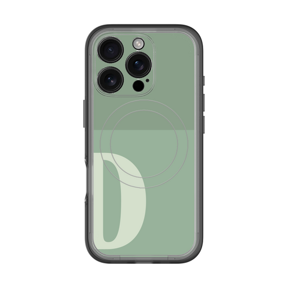 スリムプロテクションプレミアムケース with MagSafe［ オリジナル - initial two tone - D green ］