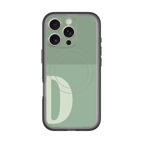 スリムプロテクションプレミアムケース with MagSafe［ オリジナル - initial two tone - D green ］