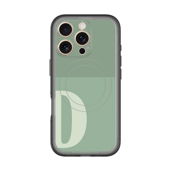 スリムプロテクションプレミアムケース with MagSafe［ オリジナル - initial two tone - D green ］