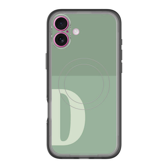 スリムプロテクションプレミアムケース with MagSafe［ オリジナル - initial two tone - D green ］