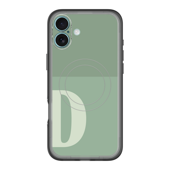 スリムプロテクションプレミアムケース with MagSafe［ オリジナル - initial two tone - D green ］