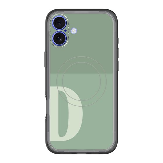 スリムプロテクションプレミアムケース with MagSafe［ オリジナル - initial two tone - D green ］