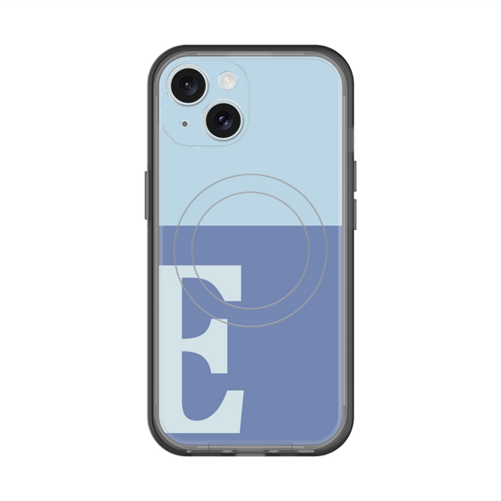 スリムプロテクションプレミアムケース with MagSafe［ オリジナル - initial two tone - E blue ］