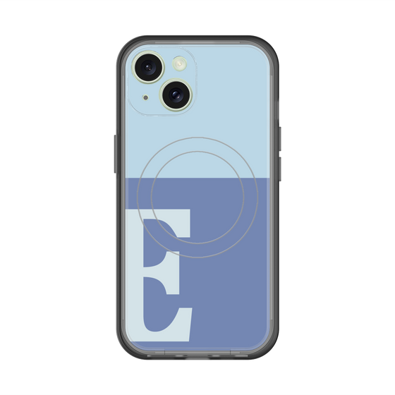 スリムプロテクションプレミアムケース with MagSafe［ オリジナル - initial two tone - E blue ］