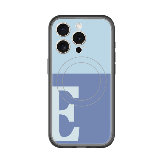 スリムプロテクションプレミアムケース with MagSafe［ オリジナル - initial two tone - E blue ］