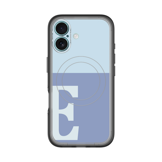 スリムプロテクションプレミアムケース with MagSafe［ オリジナル - initial two tone - E blue ］