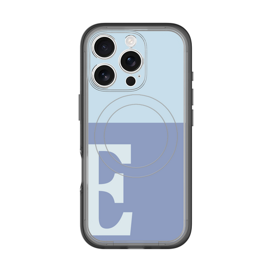 スリムプロテクションプレミアムケース with MagSafe［ オリジナル - initial two tone - E blue ］