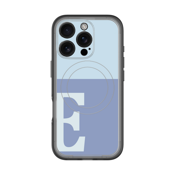 スリムプロテクションプレミアムケース with MagSafe［ オリジナル - initial two tone - E blue ］