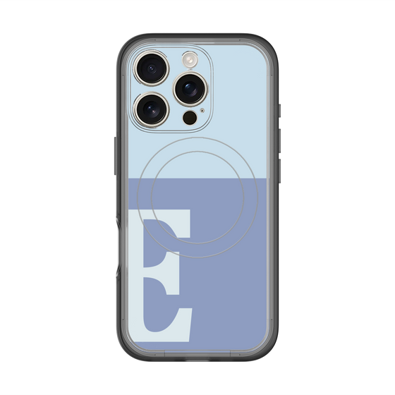 スリムプロテクションプレミアムケース with MagSafe［ オリジナル - initial two tone - E blue ］