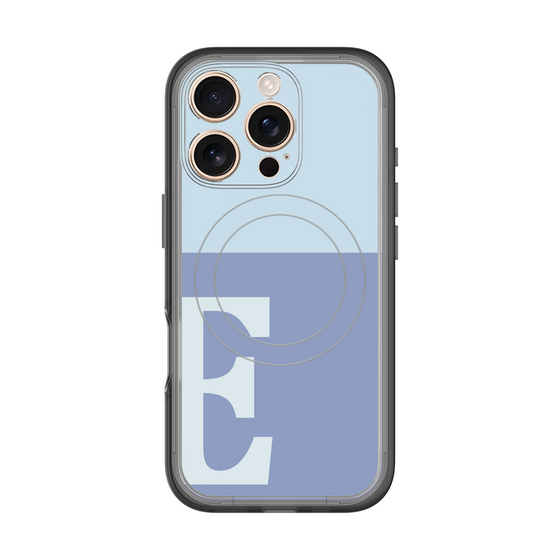 スリムプロテクションプレミアムケース with MagSafe［ オリジナル - initial two tone - E blue ］