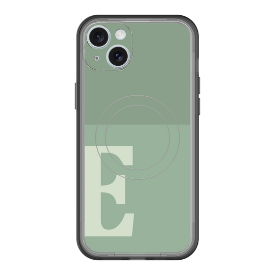 スリムプロテクションプレミアムケース with MagSafe［ オリジナル - initial two tone - E green ］