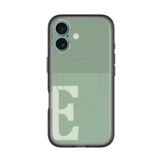 スリムプロテクションプレミアムケース with MagSafe［ オリジナル - initial two tone - E green ］