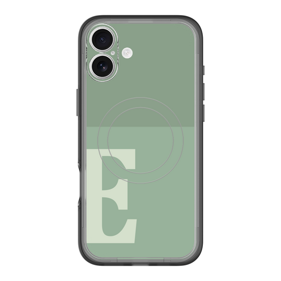 スリムプロテクションプレミアムケース with MagSafe［ オリジナル - initial two tone - E green ］