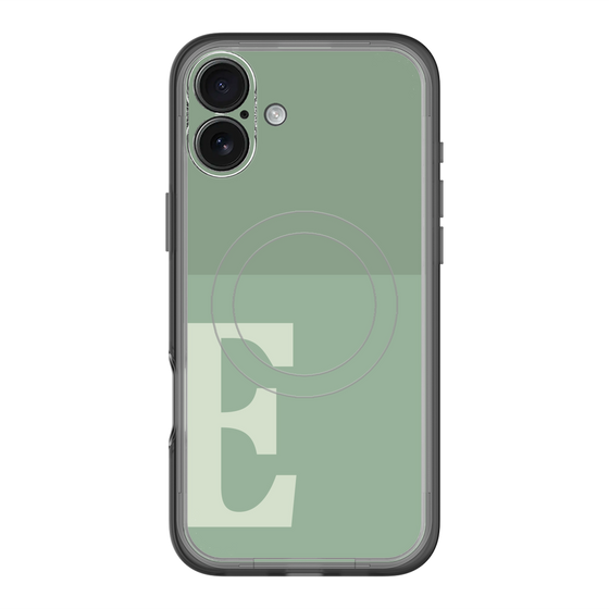 スリムプロテクションプレミアムケース with MagSafe［ オリジナル - initial two tone - E green ］
