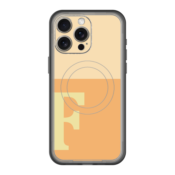 スリムプロテクションプレミアムケース with MagSafe［ オリジナル - initial two tone - F orange ］