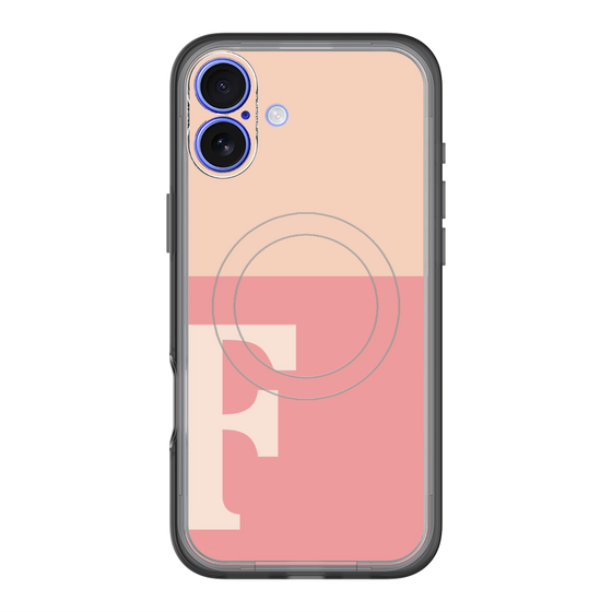 スリムプロテクションプレミアムケース with MagSafe［ オリジナル - initial two tone - F pink ］