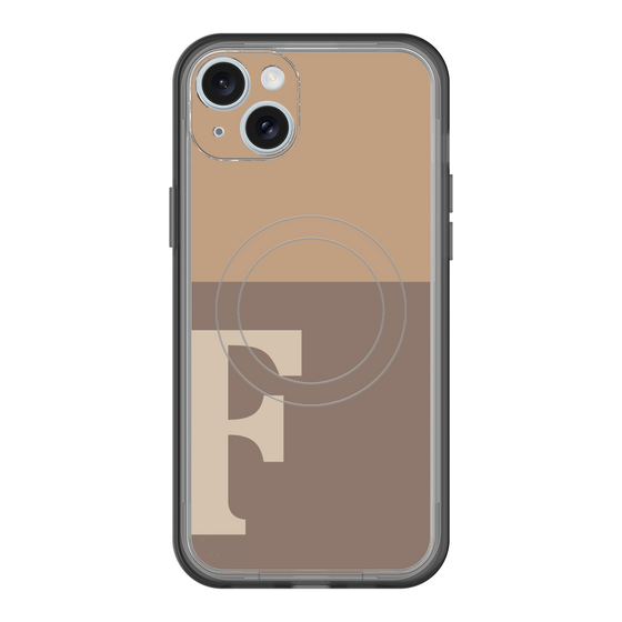 スリムプロテクションプレミアムケース with MagSafe［ オリジナル - initial two tone - F brown ］
