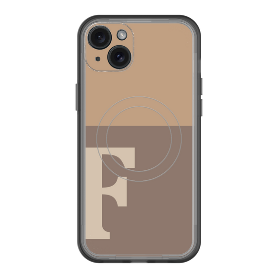 スリムプロテクションプレミアムケース with MagSafe［ オリジナル - initial two tone - F brown ］