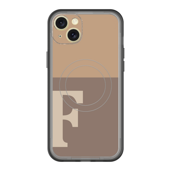 スリムプロテクションプレミアムケース with MagSafe［ オリジナル - initial two tone - F brown ］