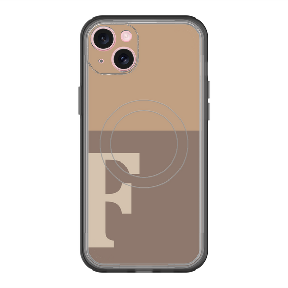 スリムプロテクションプレミアムケース with MagSafe［ オリジナル - initial two tone - F brown ］