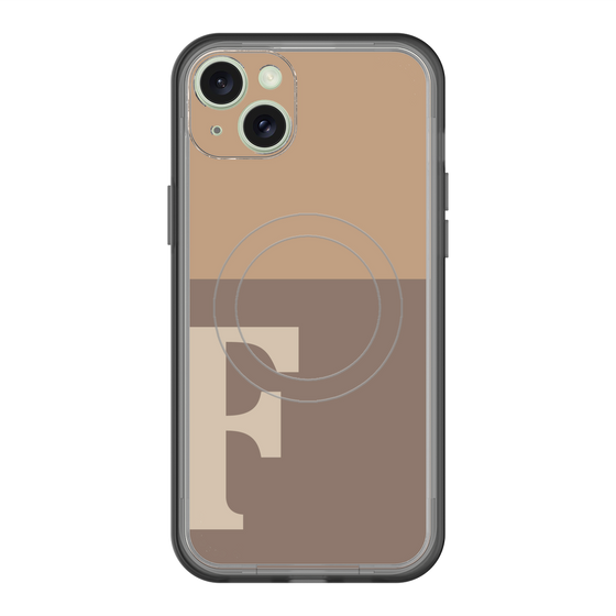 スリムプロテクションプレミアムケース with MagSafe［ オリジナル - initial two tone - F brown ］