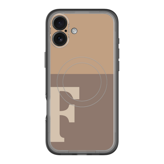 スリムプロテクションプレミアムケース with MagSafe［ オリジナル - initial two tone - F brown ］