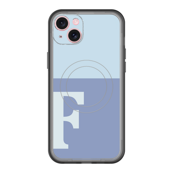 スリムプロテクションプレミアムケース with MagSafe［ オリジナル - initial two tone - F blue ］