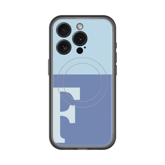 スリムプロテクションプレミアムケース with MagSafe［ オリジナル - initial two tone - F blue ］