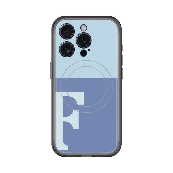 スリムプロテクションプレミアムケース with MagSafe［ オリジナル - initial two tone - F blue ］