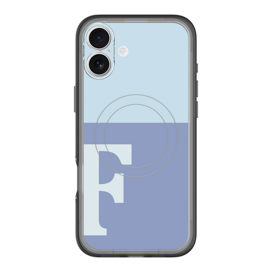 スリムプロテクションプレミアムケース with MagSafe［ オリジナル - initial two tone - F blue ］
