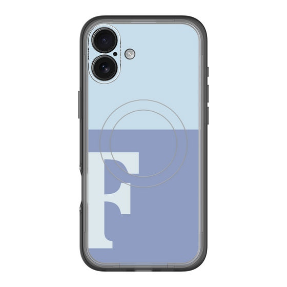 スリムプロテクションプレミアムケース with MagSafe［ オリジナル - initial two tone - F blue ］