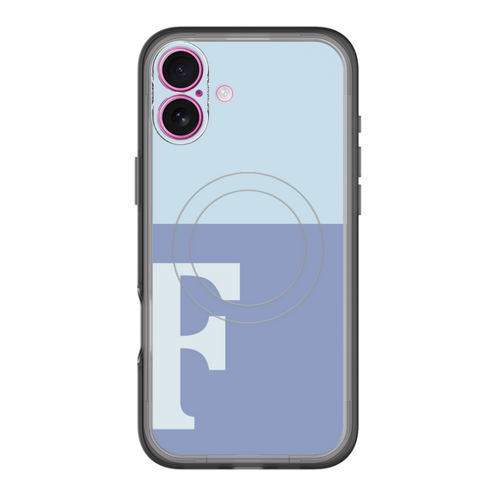 スリムプロテクションプレミアムケース with MagSafe［ オリジナル - initial two tone - F blue ］