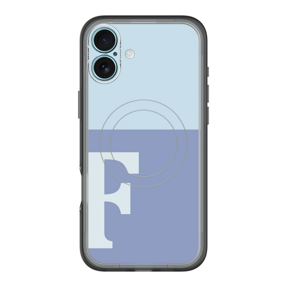 スリムプロテクションプレミアムケース with MagSafe［ オリジナル - initial two tone - F blue ］