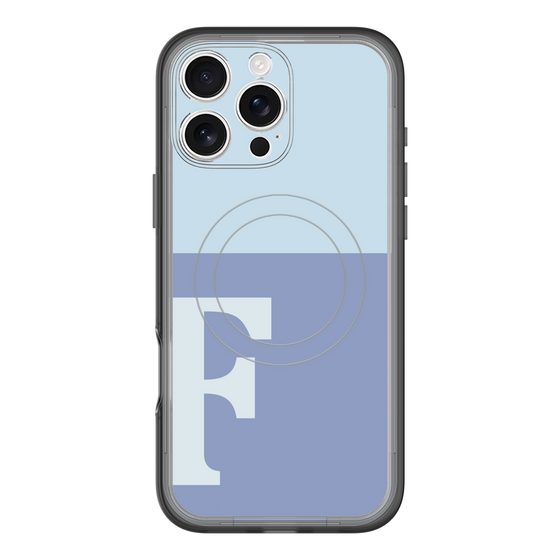 スリムプロテクションプレミアムケース with MagSafe［ オリジナル - initial two tone - F blue ］
