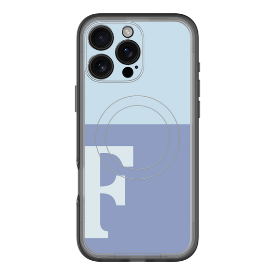 スリムプロテクションプレミアムケース with MagSafe［ オリジナル - initial two tone - F blue ］